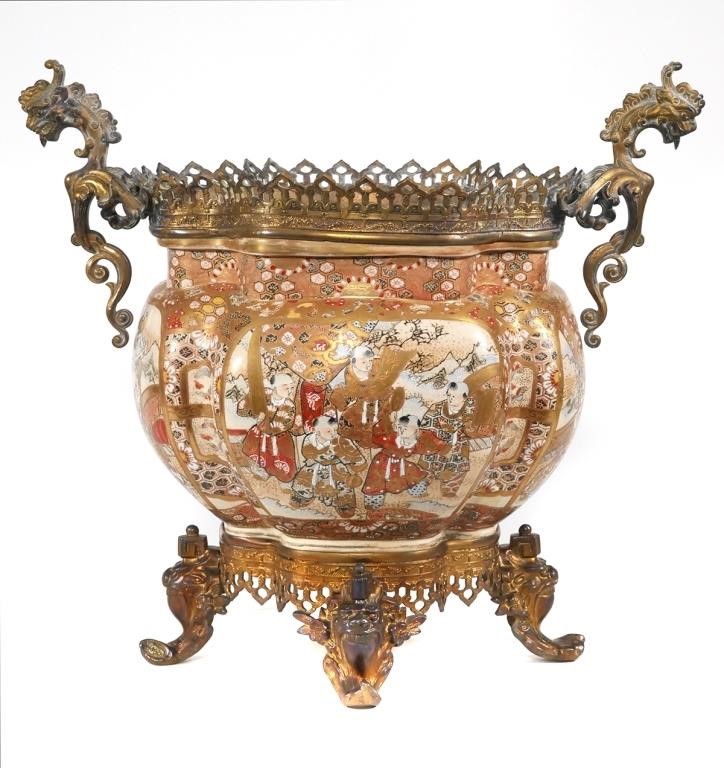 ANTIQUE JAPANESE SATSUMA ORMOLU
