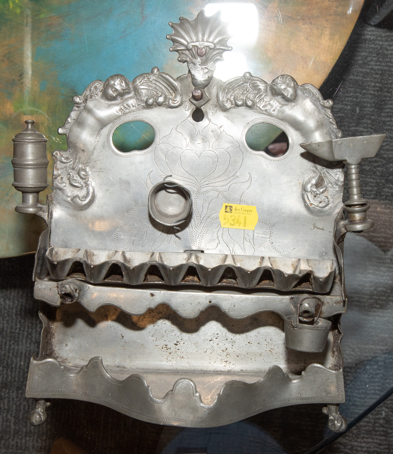 ANTIQUE JEWISH PEWTER CHANUKAH