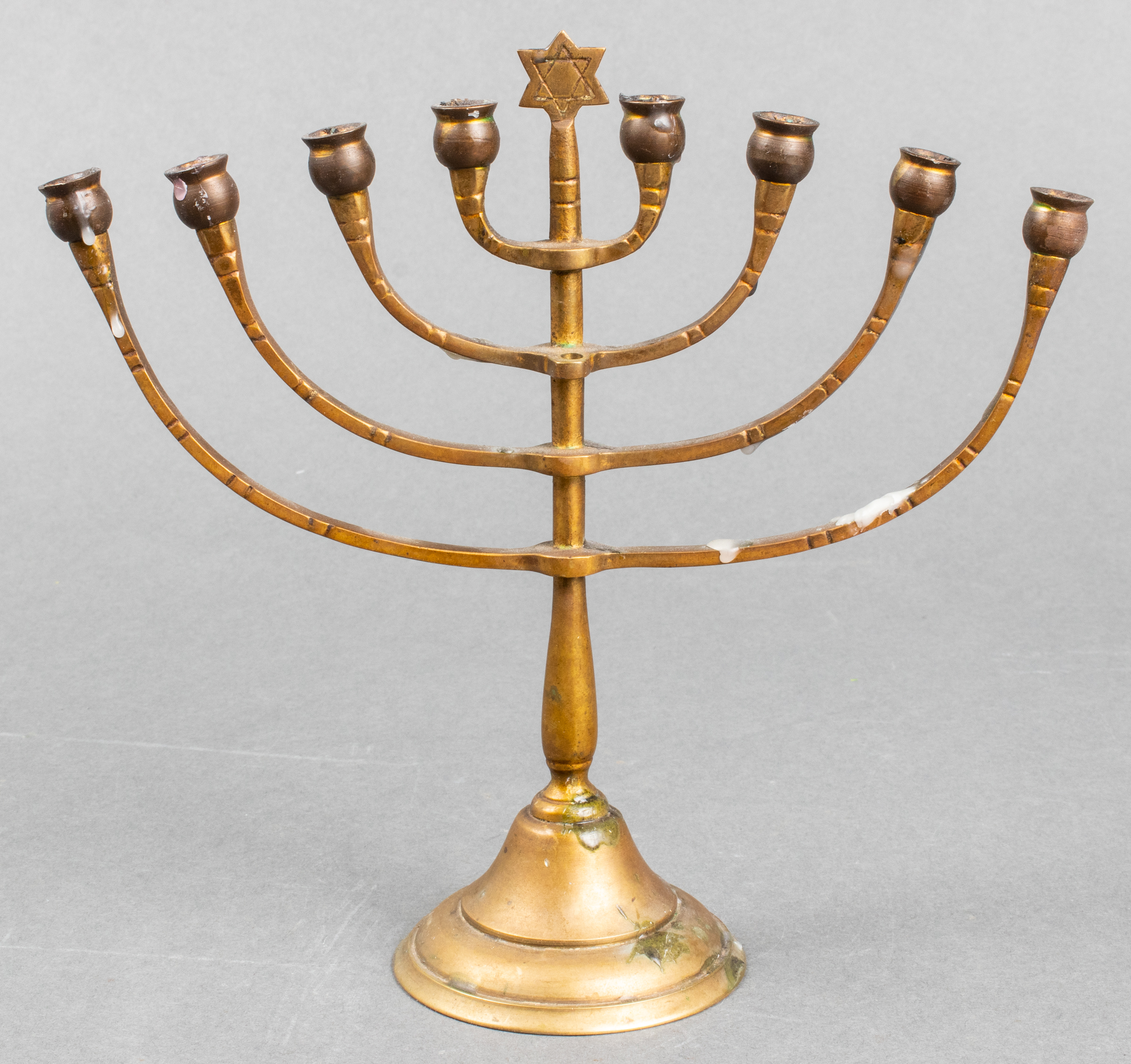 ANTIQUE JUDAICA BRASS MENORAH