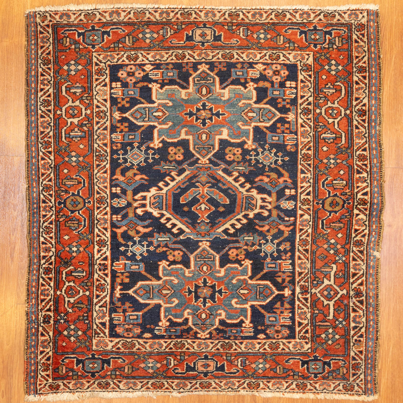 ANTIQUE KARAJA RUG, PERSIA, 3.8 X 4