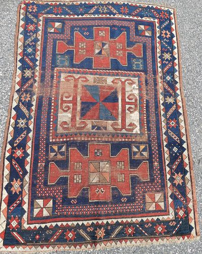 ANTIQUE KAZAK 4 X 6 RUGAntique