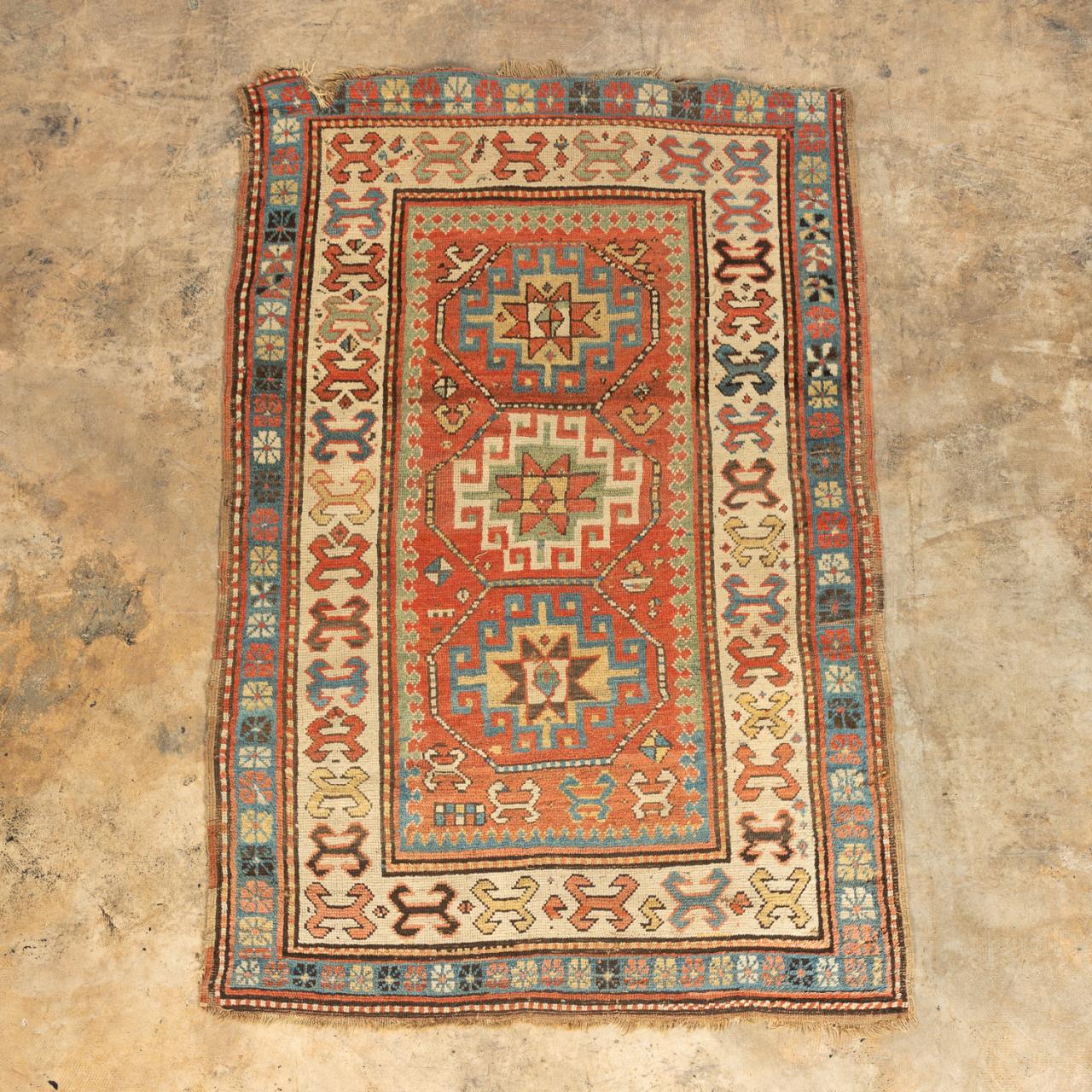 ANTIQUE KAZAK CARPET, 6'2" X