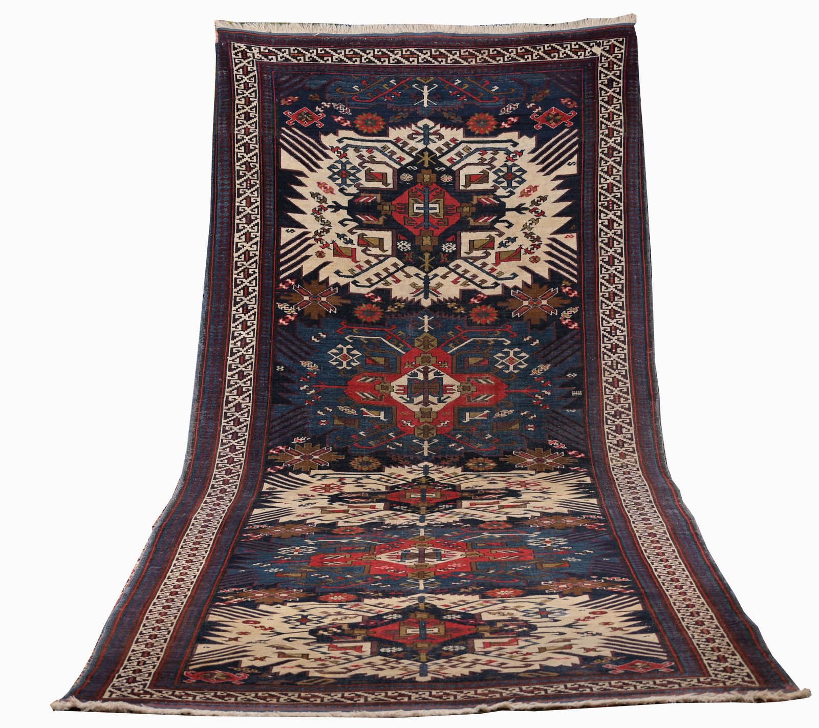 ANTIQUE KAZAK RUG - 13'7" X
