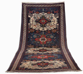 ANTIQUE KAZAK RUG - 13'7" X 6'