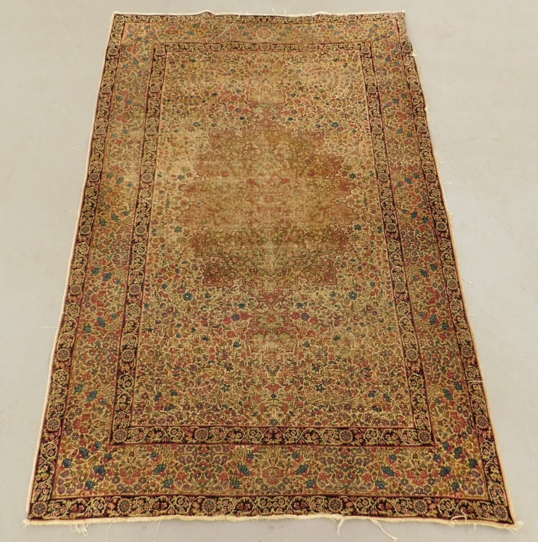ANTIQUE KERMAN BOTANICAL RUG Middle