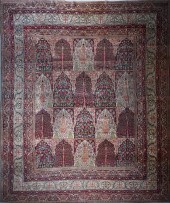 ANTIQUE KERMAN HAND KNOTTED WO