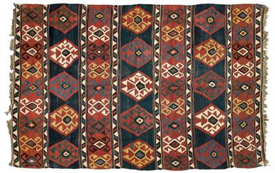 Antique Kilim, bands of serrated