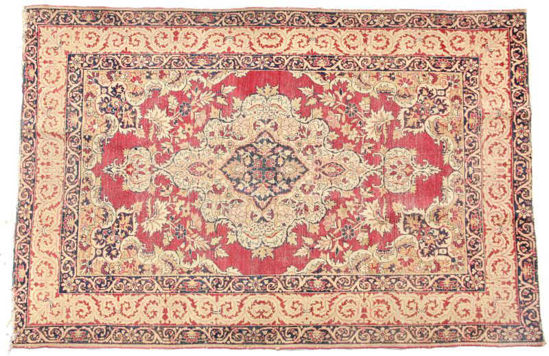 Antique Kirman Area Rugred field
