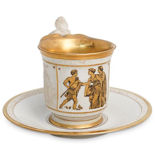 ANTIQUE KPM PORCELAIN FIGURAL CUP