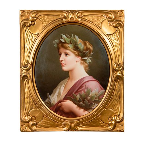 ANTIQUE KPM PORCELAIN PLAQUE,