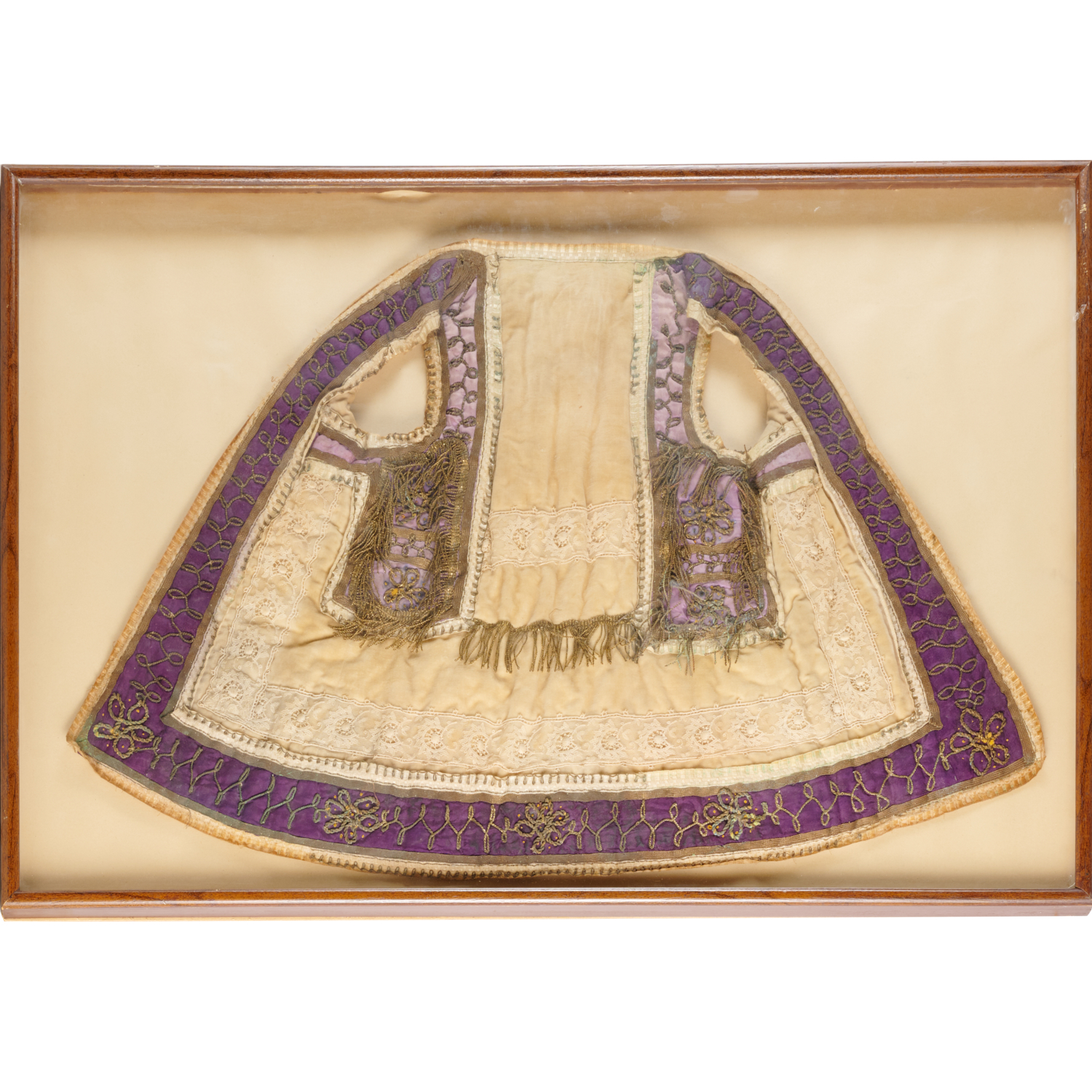 ANTIQUE LACE AND VELVET EMBROIDERED