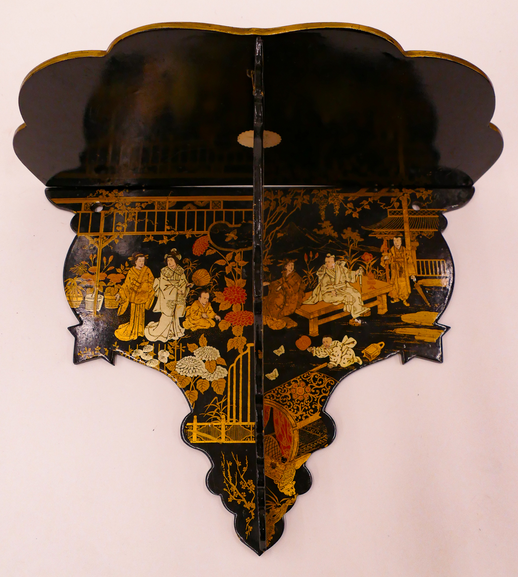 Antique Lacquered Chinoiserie Large