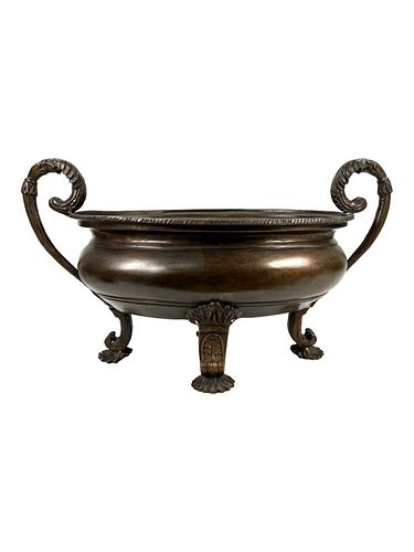 ANTIQUE LARGE METAL PLANTER