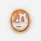 ANTIQUE LARGE SHELL CAMEO BROO