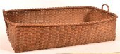 ANTIQUE LARGE WOVEN ASH RECTAN