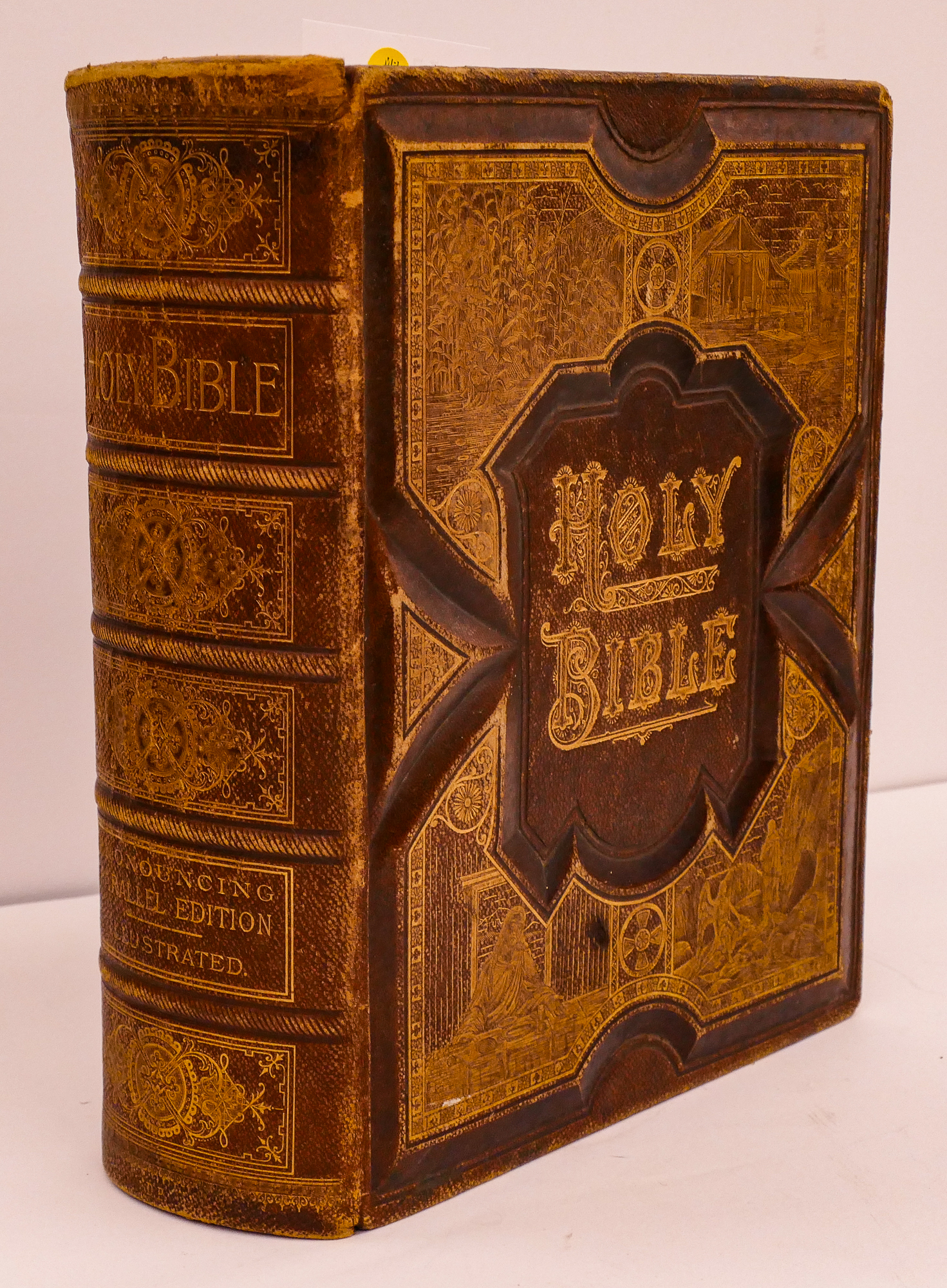 Antique Leather Bound Large Holy
