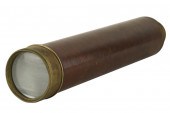 ANTIQUE LEATHER & BRASS SPYGLA