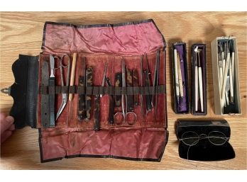 Antique leather medical with a