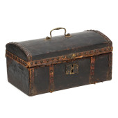 ANTIQUE LEATHER VENEERED PINE