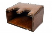 ANTIQUE LEATHER & WOOD FOOT WA