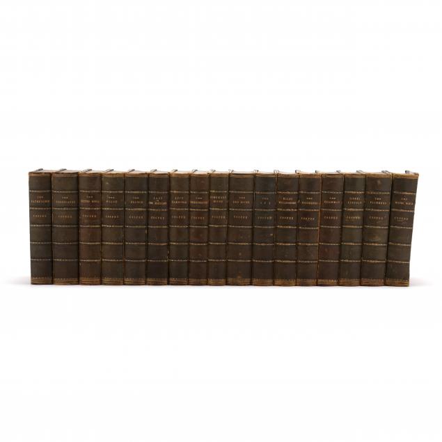 ANTIQUE LEATHERBOUND SET OF (17)