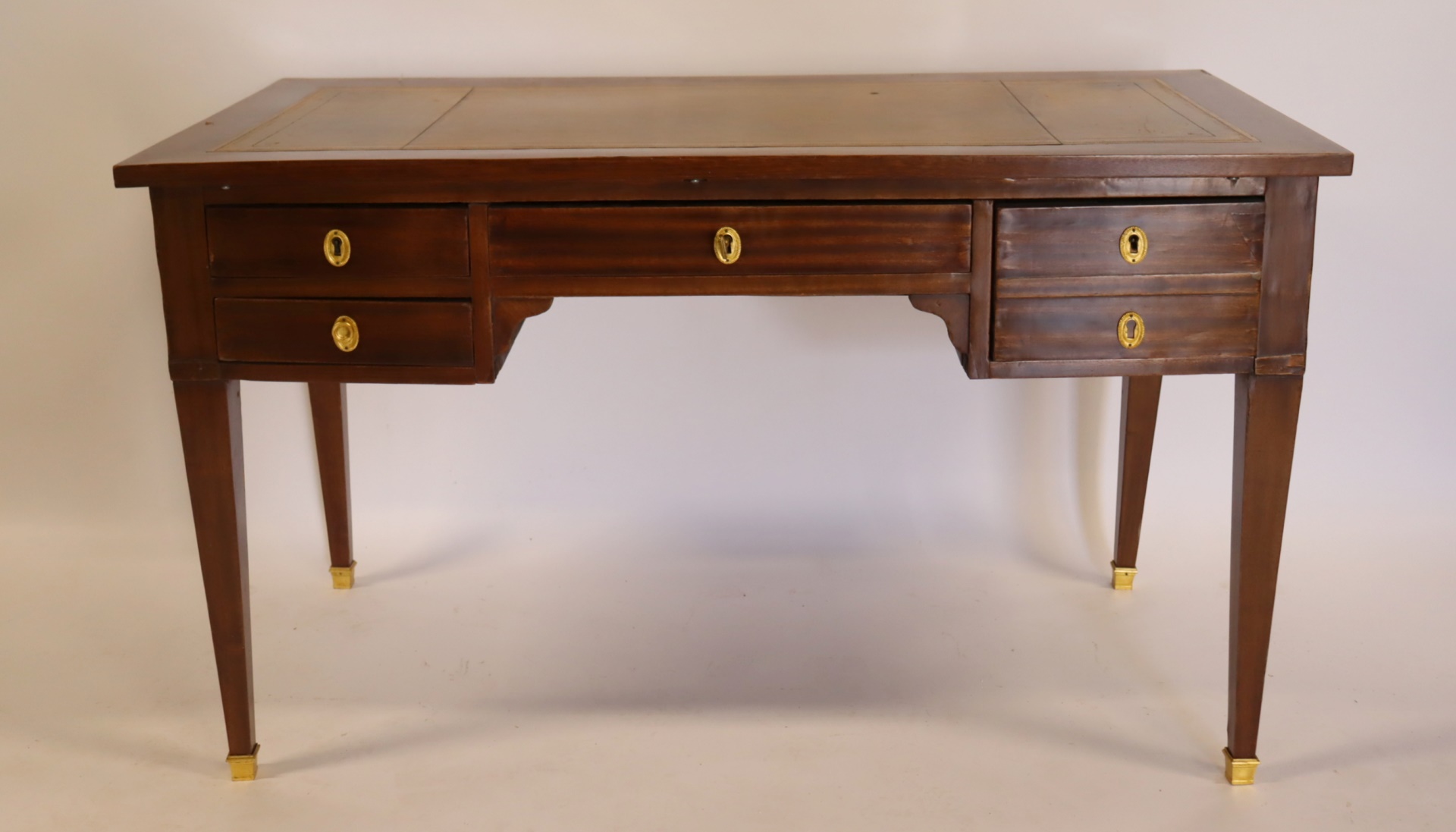 ANTIQUE LEATHERTOP MAHOGANY WRITING
