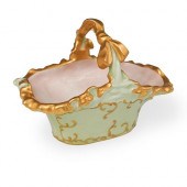 ANTIQUE LIMOGE PORCELAIN BASKE