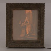 ANTIQUE LITHOPHANE 16 ¾" x 14