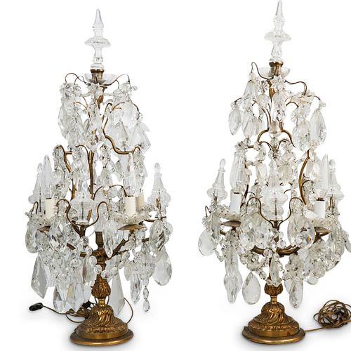 ANTIQUE LOUIS XIV STYLE CRYSTAL AND