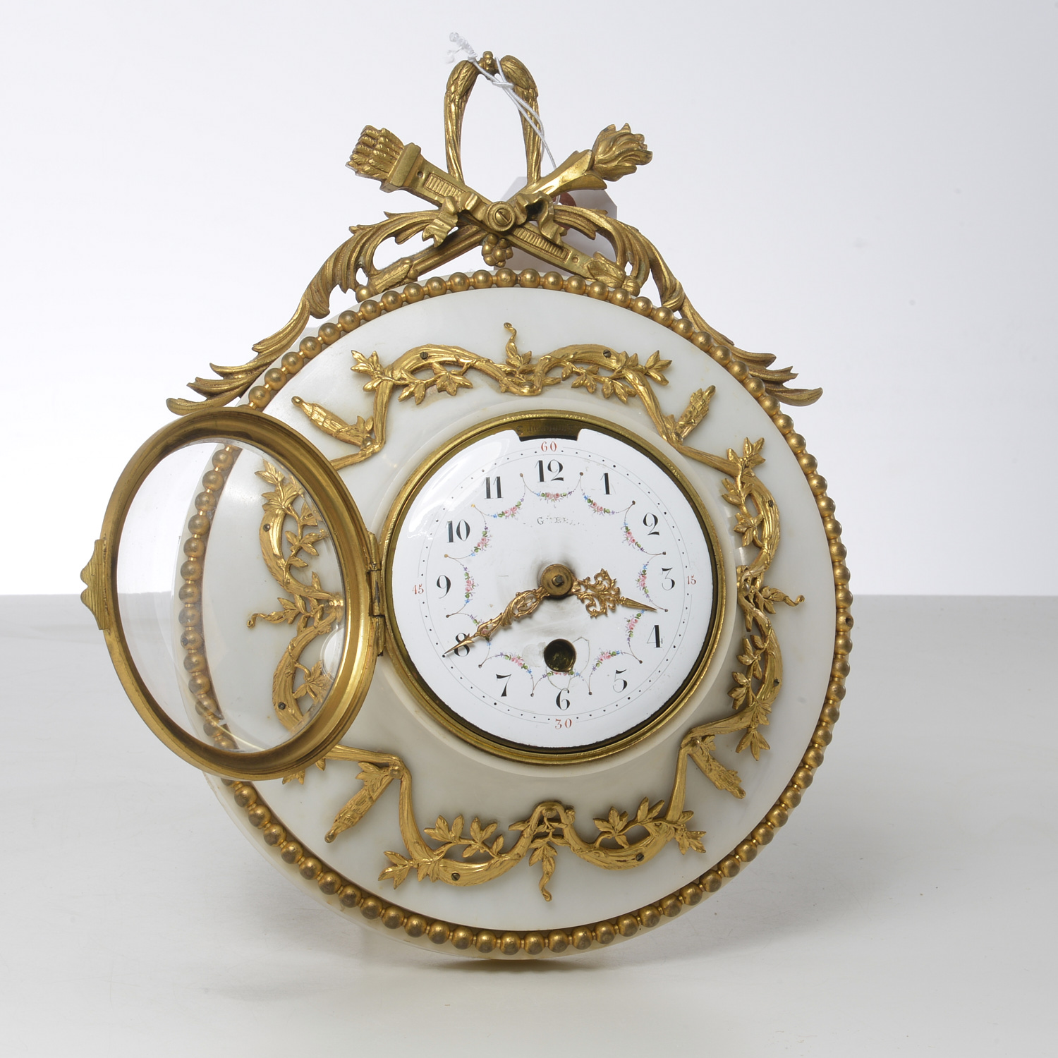 ANTIQUE LOUIS XV STYLE MARBLE CLOCK