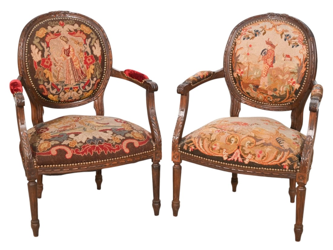 ANTIQUE LOUIS XVI NEEDLEPOINT
