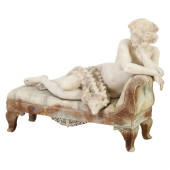 ANTIQUE LOUNGING NUDE ALABASTE