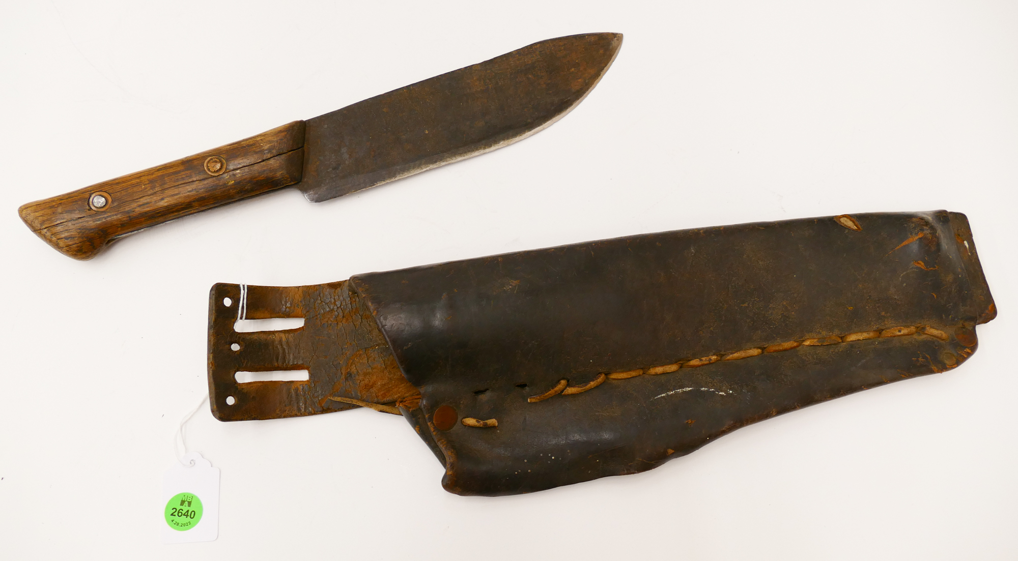 Antique Machete in Leather Case-