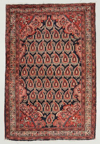 ANTIQUE MAHAL RUG, PERSIA: 4'6''