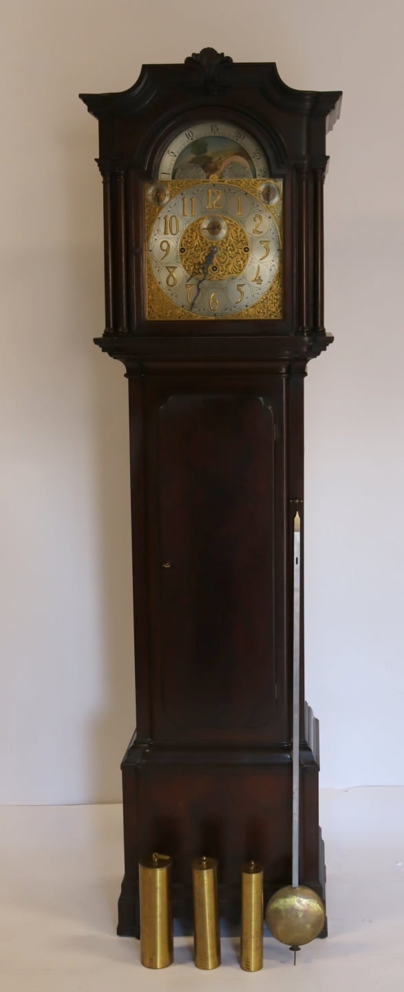ANTIQUE MAHOGANY 5 TUBE GRANDFATHER