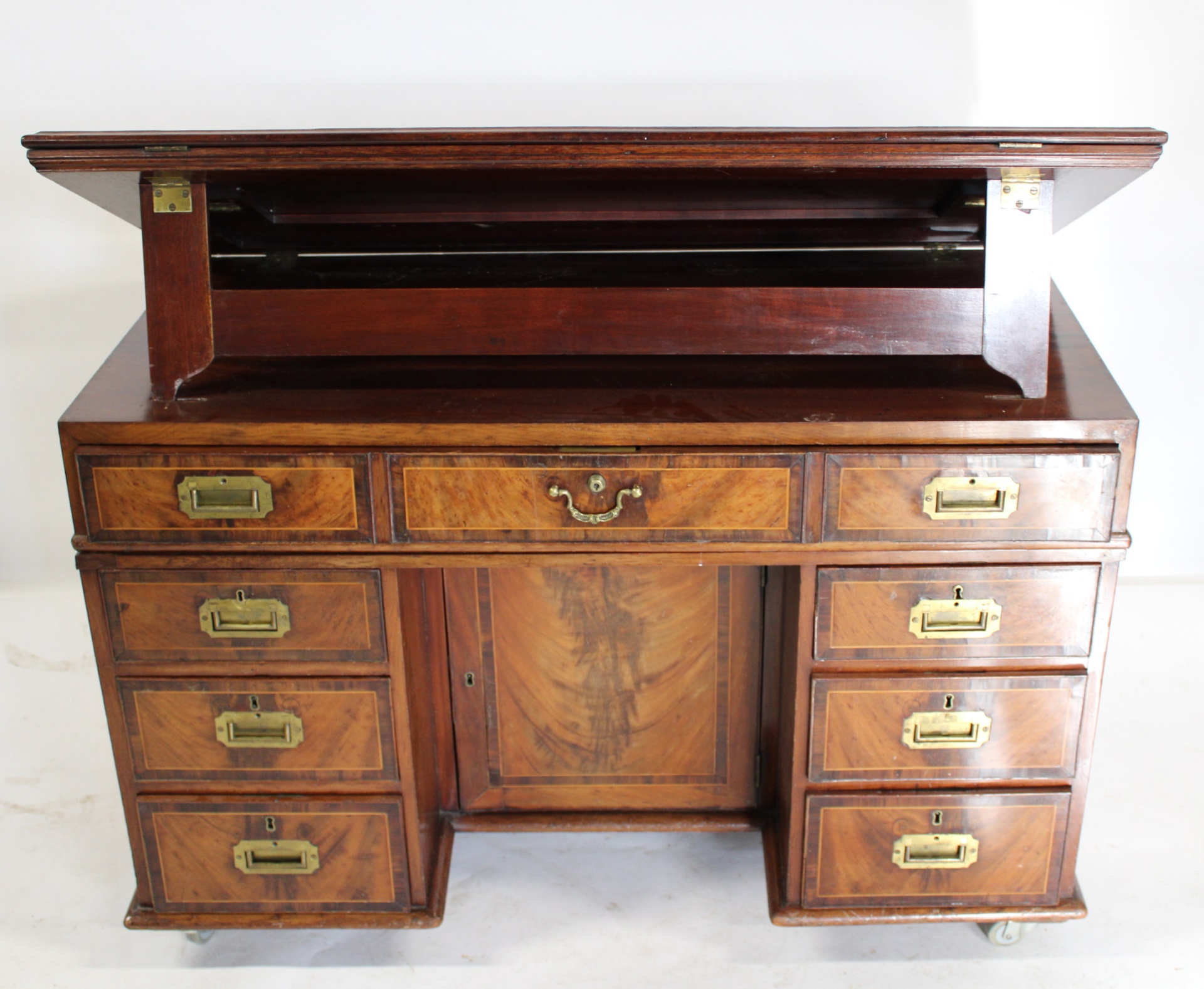 ANTIQUE MAHOGANY, BANDED & INLAID