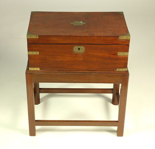 ANTIQUE MAHOGANY BRASS BOUND