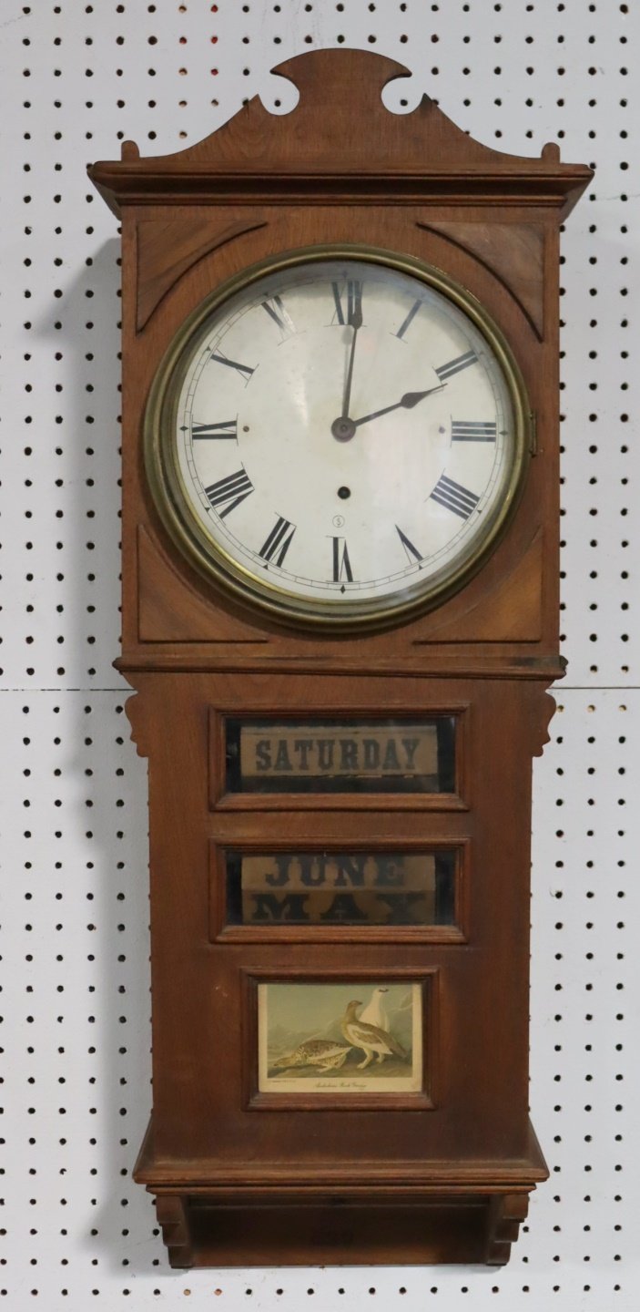 ANTIQUE MAHOGANY CALENDAR WALL