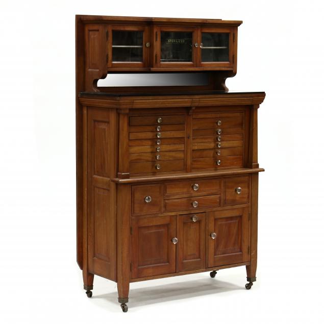 ANTIQUE MAHOGANY DENTAL CABINET