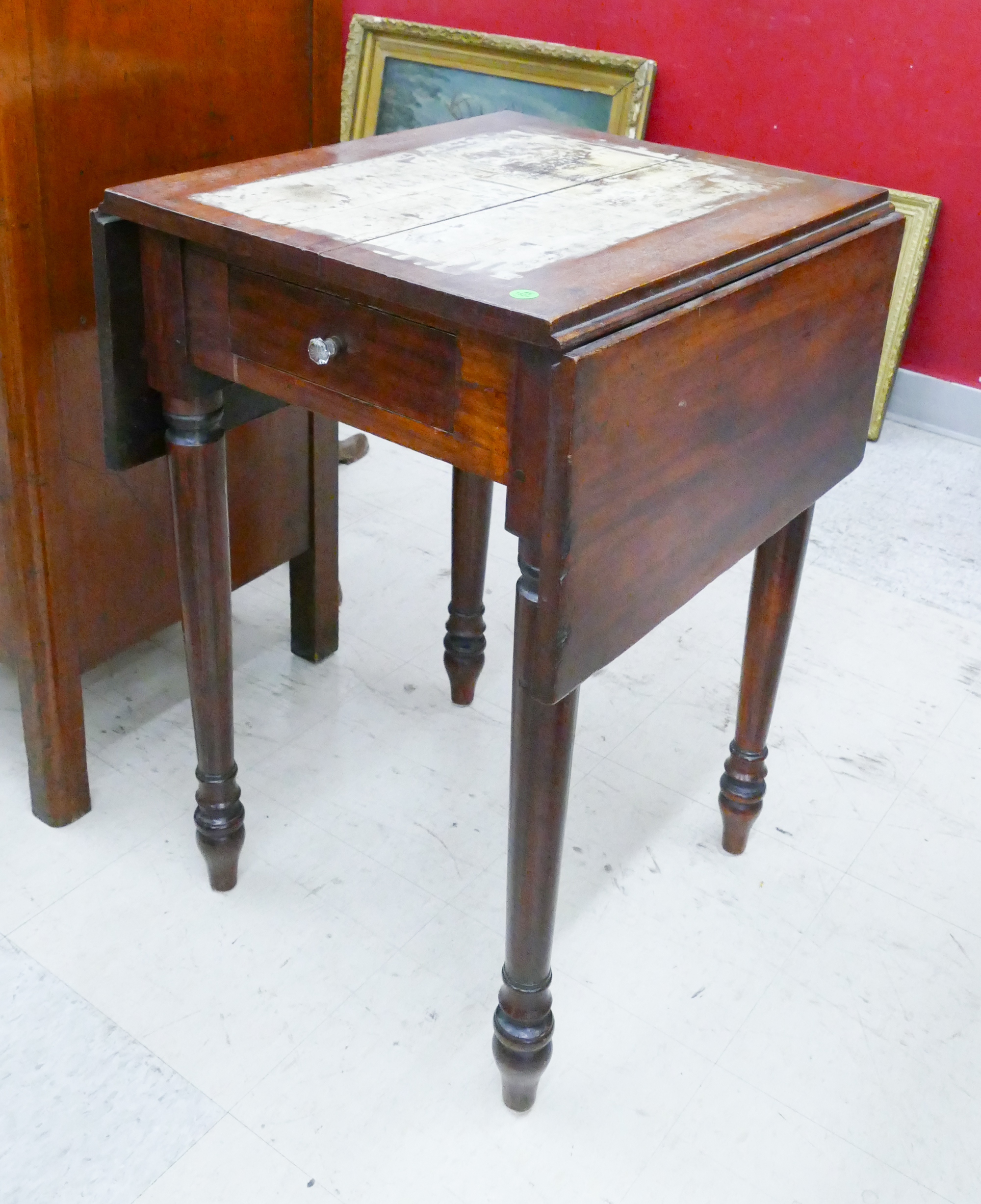 Antique Mahogany Drop Leaf Work
