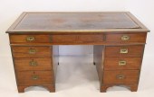 ANTIQUE MAHOGANY LEATHERTOP CA