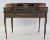 ANTIQUE MAHOGANY LEATHERTOP CA