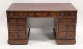 ANTIQUE MAHOGANY LEATHERTOP DE