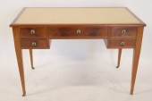 ANTIQUE MAHOGANY LEATHERTOP DE