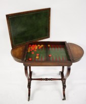 ANTIQUE MAHOGANY LEATHERTOP GA