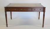 ANTIQUE MAHOGANY LEATHERTOP PA