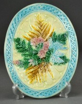 Antique Majolica Oval Plate wi