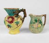 ANTIQUE MAJOLICA PITCHERS<br>M
