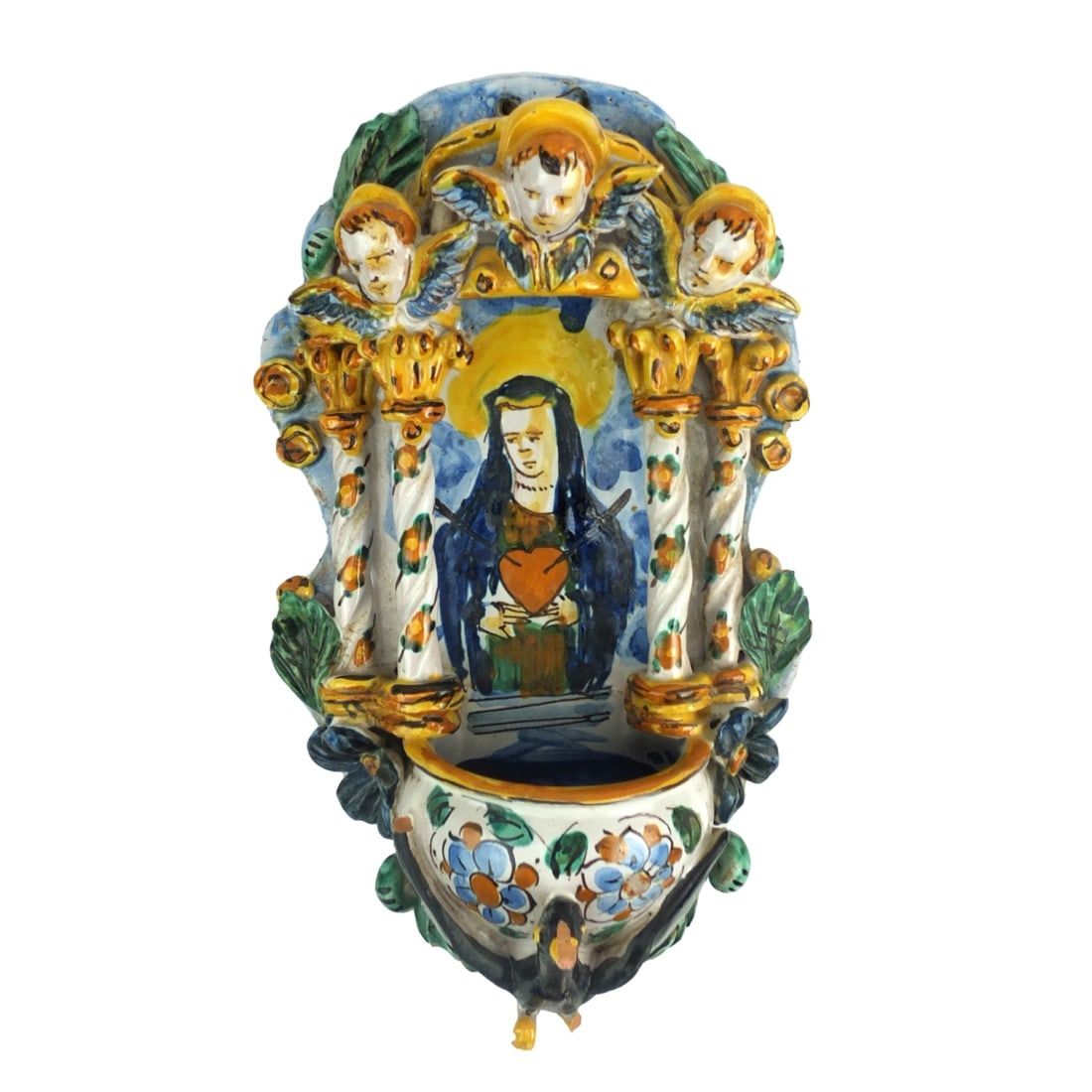 ANTIQUE MAJOLICA POTTERY WALL
