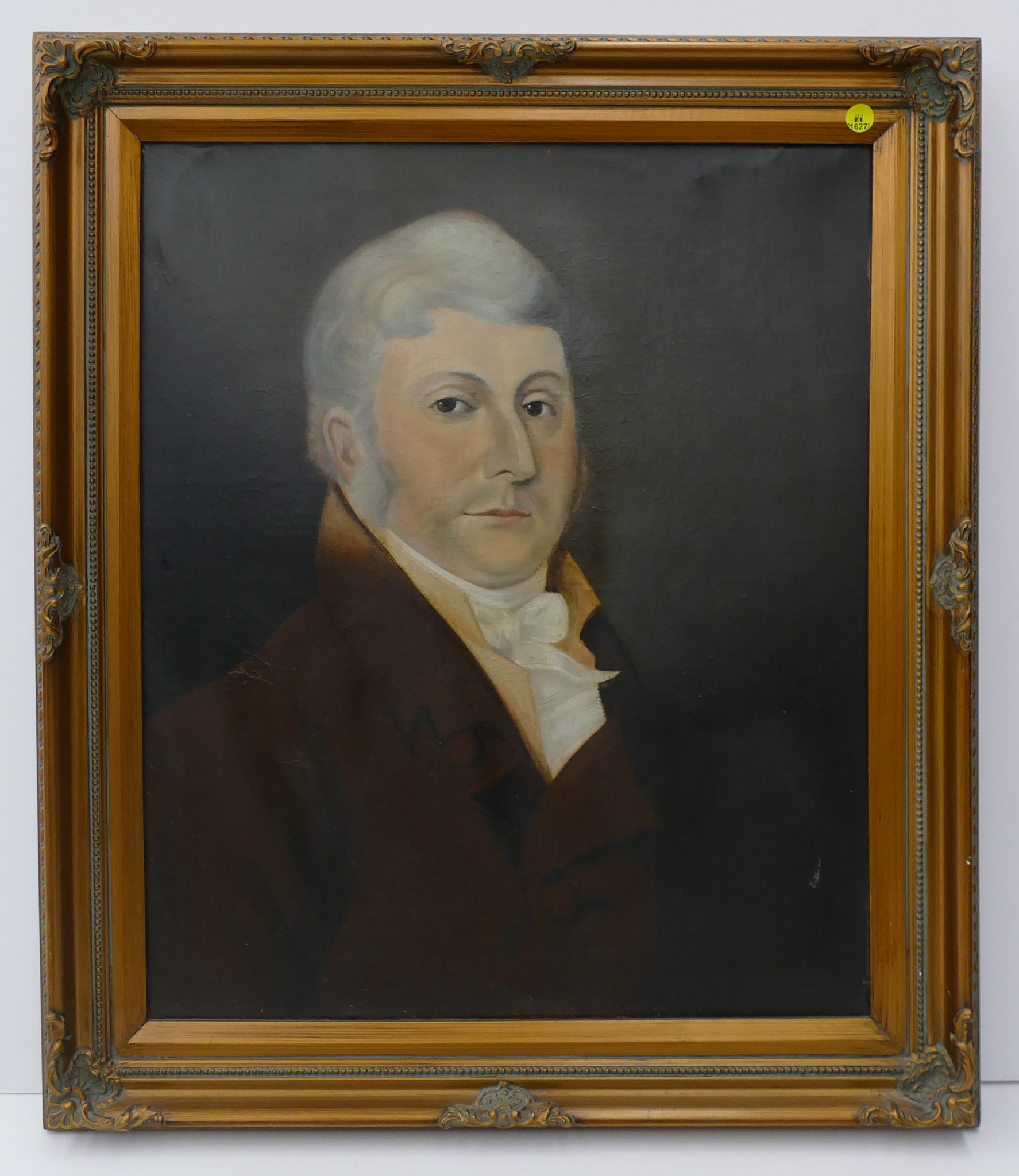 Antique Male Portrait Oil on Canvas
